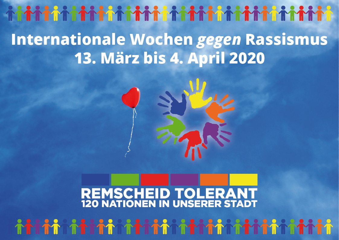 Die Internationalen Wochen gegen Rassismus gehen in Remscheid vom 13. März bis zum 4. April 2020.